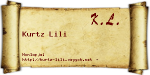 Kurtz Lili névjegykártya